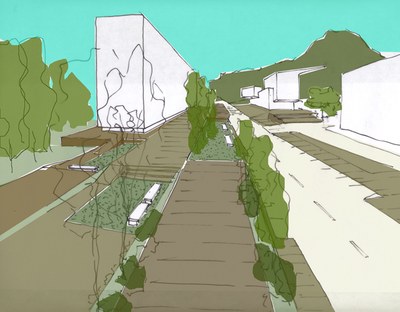 Trabajo exploratorio y propuestas para un sector residencial en el ámbito de la antigua fábrica Valentine y el soterramiento de la línea del TGV en Montcada i Reixac.